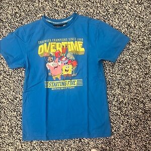 Blue Mens T-Shirt with Cartoon Print